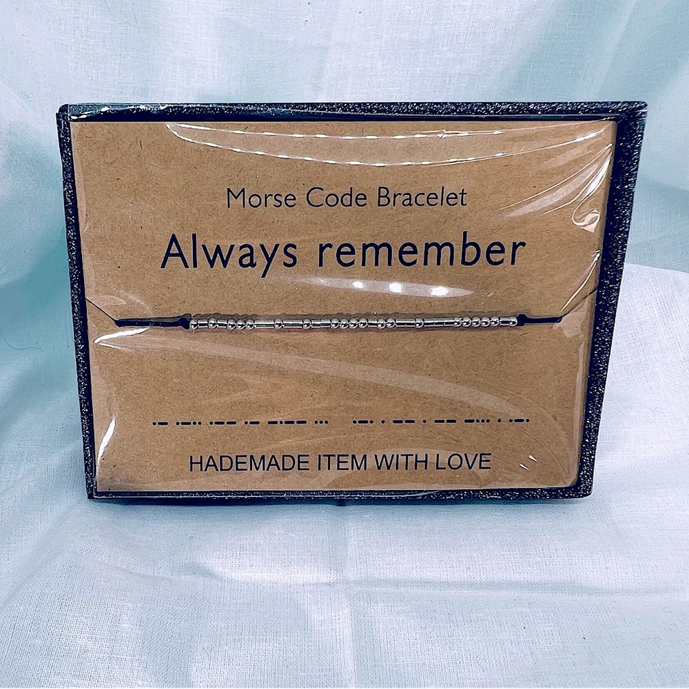 Always Remember Morse Code Minimalist Funny Humor Spirit Gift Bracelet NEW n Box